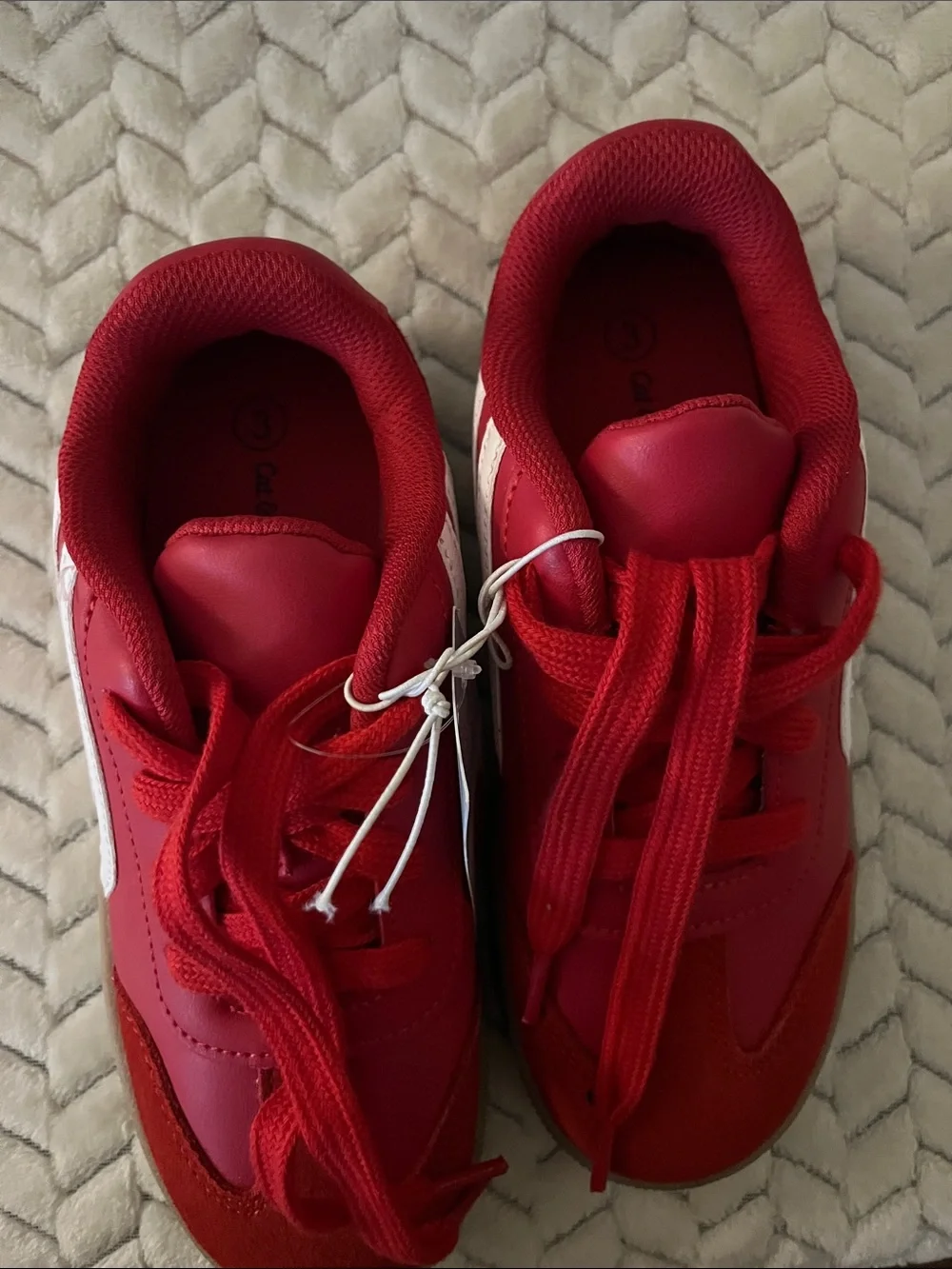 Cat & Jack Red Kids Sneakers with White Side Stripe